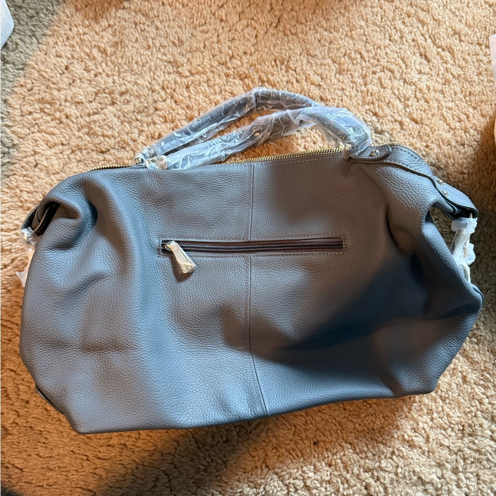 Gray Leather Bag